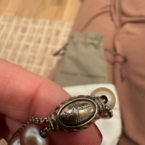 David Yurman Pink Multi Color Pearl and Silver Bracelet - Picture 3 of 5